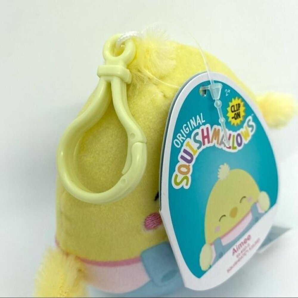 Squishmallow Aimee Easter Chick Clip On 3.5” Plush Keychain - Picture 4 of 5